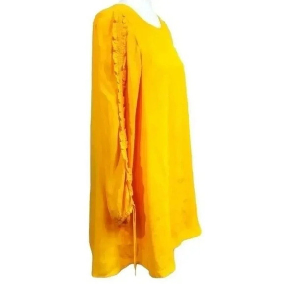 Zara Yellow Ruffle Long Sleeve Dress - Picture 2 of 5